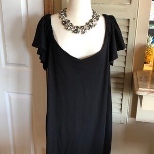 ELOQUII Plus Size Flutter Sleeve Shift black dress! Size 24. Bundle Deal!